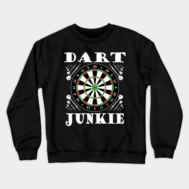 Dart Darts Junkie dartboard Crewneck Sweatshirt by Kingluigi